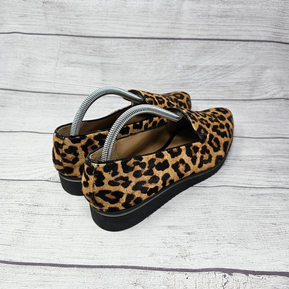 Franco Sarto Mercy‎ Women's Slip On Tan/Black Leopard Print Real Fur Size 9.5 - Picture 3 of 12